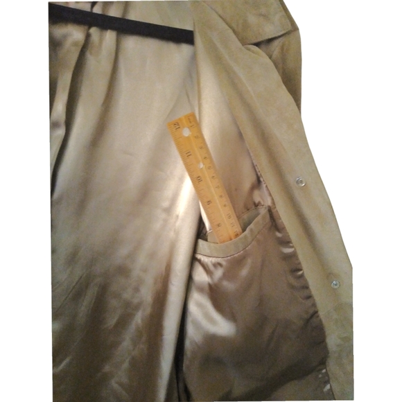 GAP Womens Brown Soft Calf Suede Blazer Coat Lined 3 Button Front Pockets US XL - Picture 4 of 11